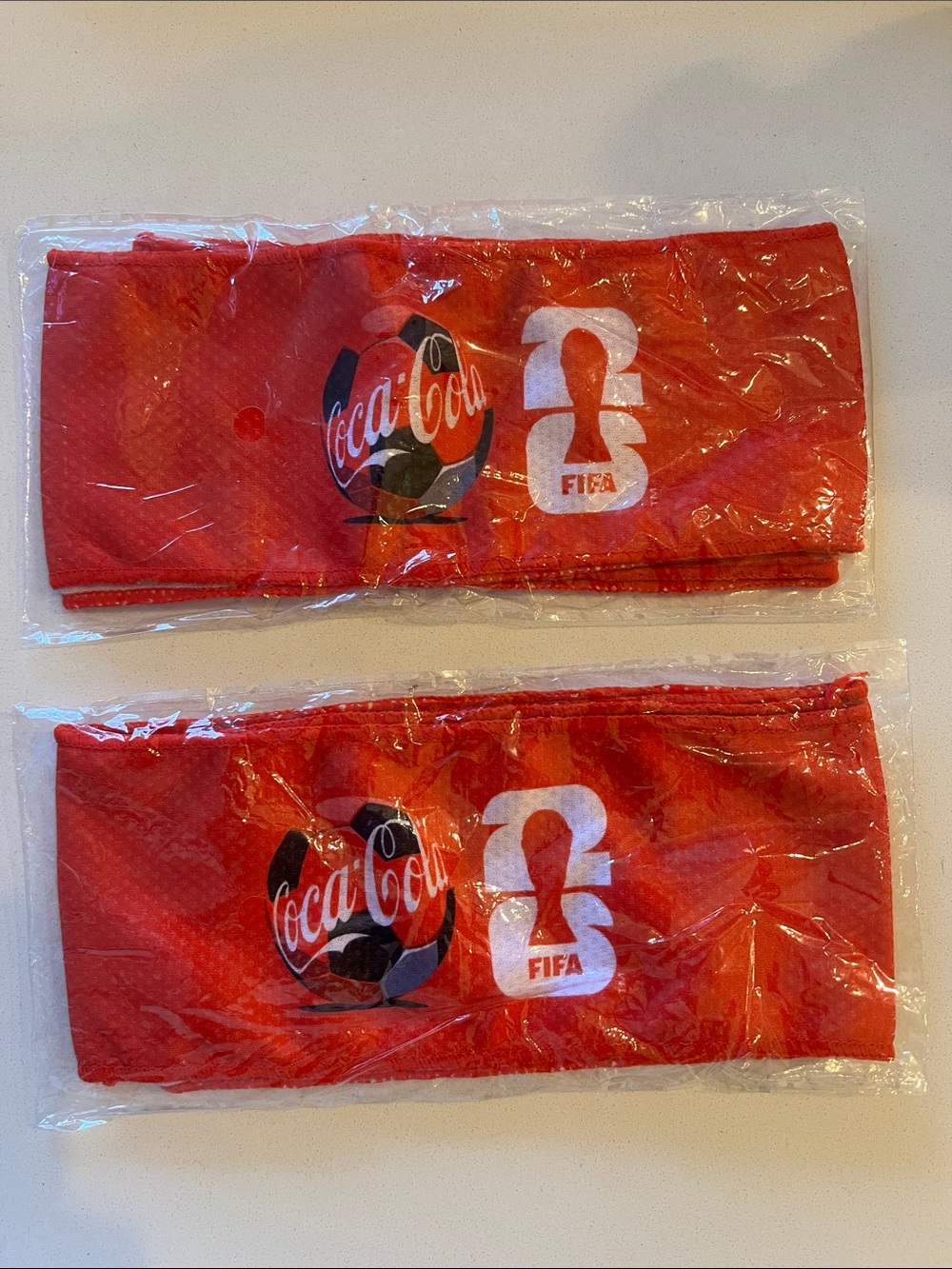 Coca Cola Red Sports Headbands with FIFA Logo - Set of 2
